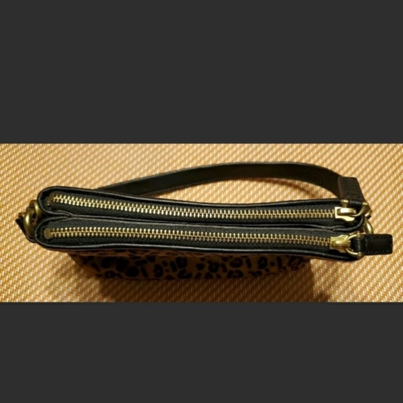 Fossil “Memoir”  Top Zip Calf Hair Cheetah Print Purse Bag Wristlet - Picture 13 of 15